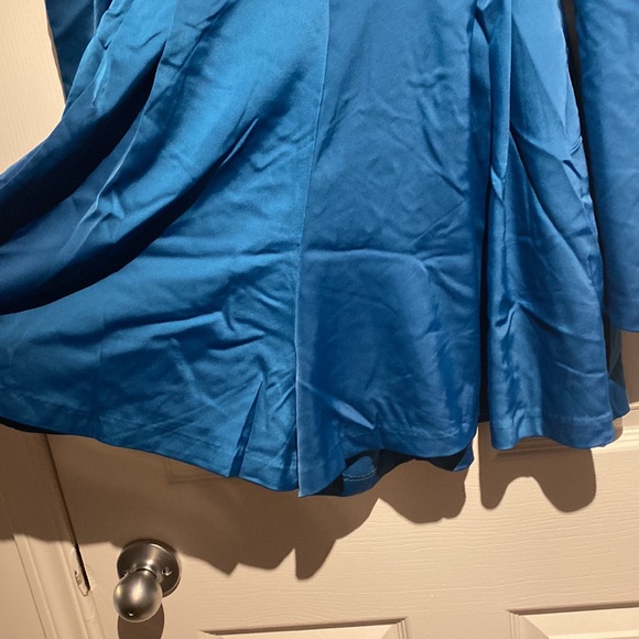 Open back satin blue romper - Picture 2 of 5